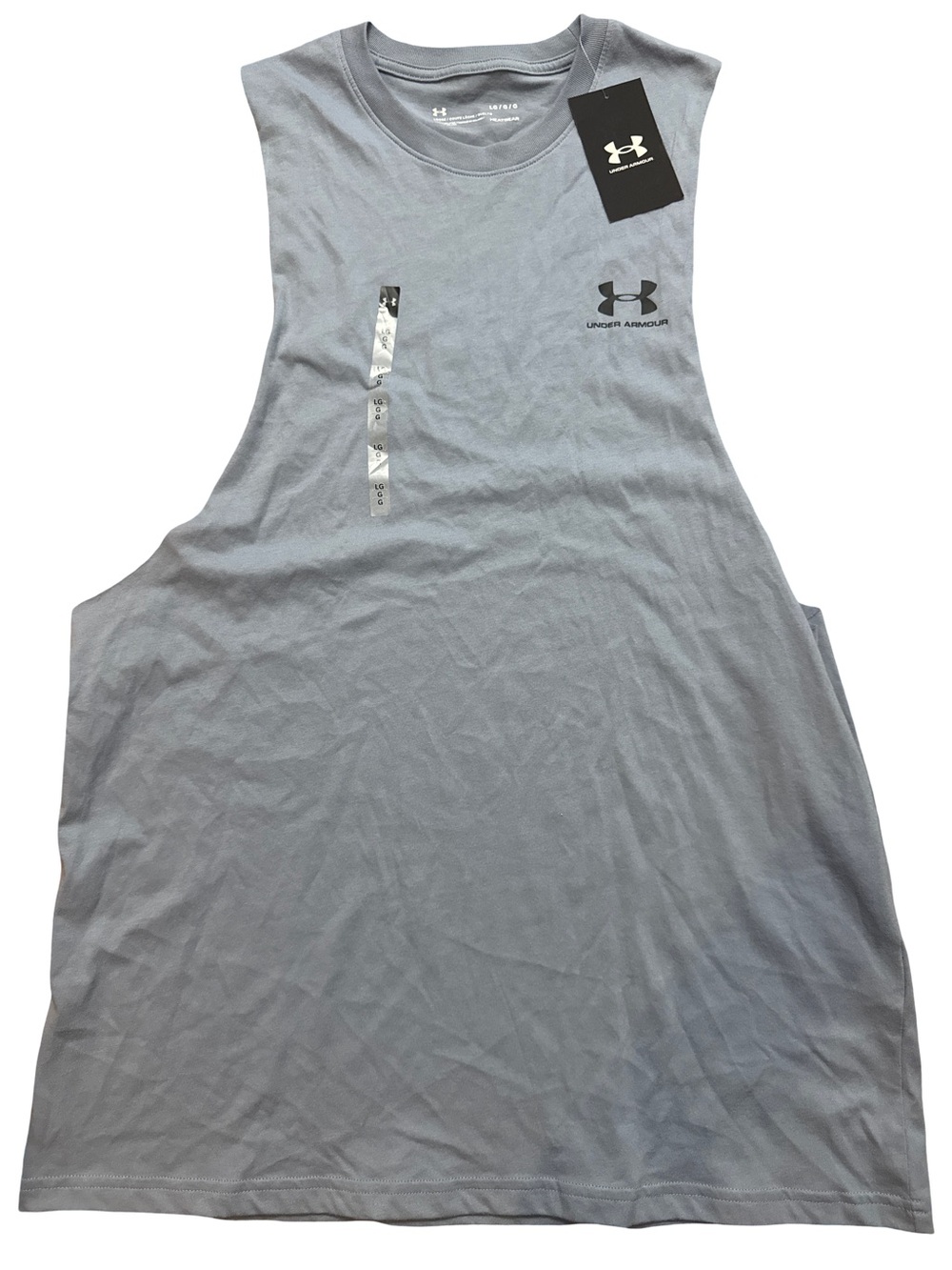 Under Armour Men’s Heat Gear Cut Off T-Shirt Gym Workout NWT Size Large Logo